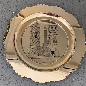Chicago Harvest Moon Ball 20th Anniverdary Gold Plate 1983